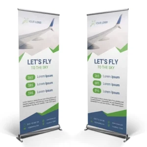 Custom PP Poster Printing Roll-Up Standee X Banner Stand for Supermarket Mall Airport