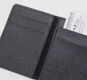 Custom PU Leather Business Card Holder Wallet with Button Closure and RFID Blocking