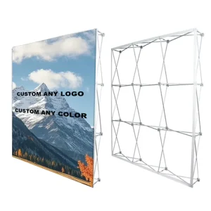 Custom Pop-Up Exhibition Backdrop Trade Show Display Booth Stretch Tension Fabric Banner Stand