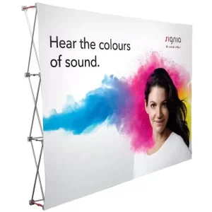 Custom Pop up Wall Tension Fabric Outdoor Display Advertising Banner with Aluminum Stand