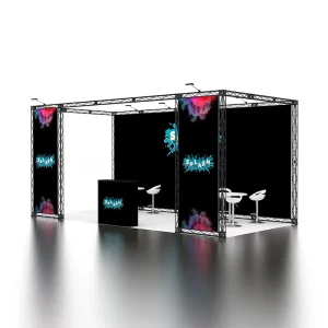 Custom Portable Aluminum Black Truss Frame Modular Design Expo Trade Show Displays