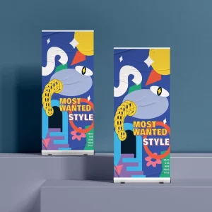 Custom Portable Aluminum Retractable Pull-Up Banner Stand, CMYK Full-Color, High-Resolution Printing