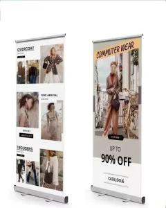 Custom Portable Aluminum Retractable Roll Banner Display Stand, Outdoor Full-Color Printed