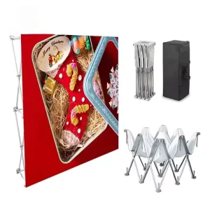Custom Portable Fabric Pop-Up Advertising Display Stand for Convenience Stores and Supermarkets