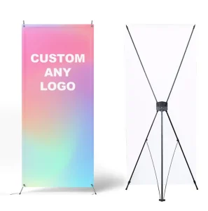 Custom Portable PVC X Banner Stand with Promotional Flags and Banners