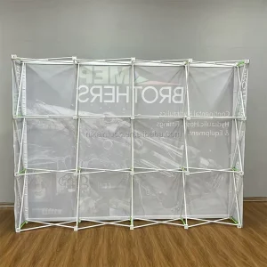 Custom Portable Pop-Up Stretch Fabric Backdrop Stand for Weddings and Parties