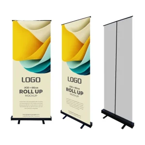 Custom Portable Pull Up Roll Up Banner Display Stand Retractable Adjustable Iron Aluminum Frame Tool Free Assembly Roller