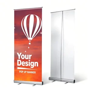 Custom Portable Rotating Aluminum Roll Up Banner Display Stand for Indoor and Outdoor Use