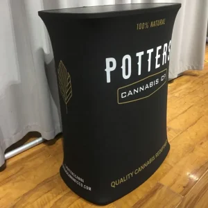 Custom Portable Tension Fabric Aluminum Frame Table Desk Counter Display for Exhibition Booth