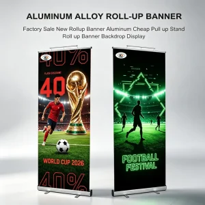 Custom Portable Trade Show Aluminum Advertising Outdoor Poll up Banner Retractable Roll up Banner Stand Display Equipment