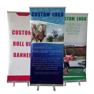 Custom Poster Display Stand Portable Aluminum Roll-Up Banner Stand