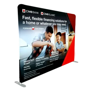 Custom Print Portable 8ft Trade Show Tension Fabric Pop-up Stand Tube Backdrop Display Wall Stretch Fabric Display