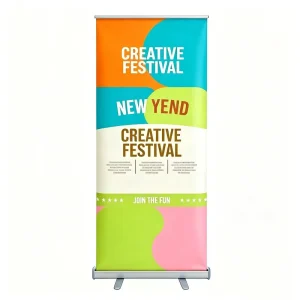Custom Printed A3 Retractable Roll Banner Display Stand Double-Sided Pull-Up with Carrier Bag