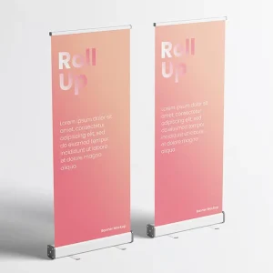 Custom Printed Aluminum Roll-Up Banner and X Banner Stand, Indoor and Outdoor