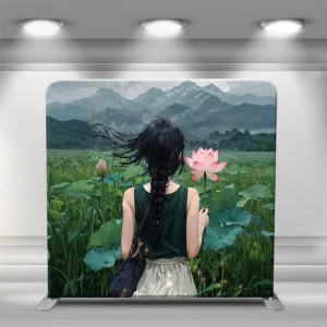 Custom Printed Graphic Trade Show Equipment Aluminum Frame Backdrop Pillow Cover Tension Fabric Tube Display