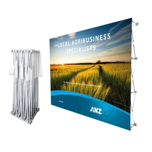 Custom Printed Graphics Aluminium Folding Pop up Backdropand Banner Stand for Events Trade Show and Party Equipment