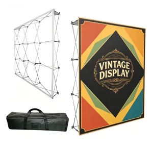 Custom Printed Polyester Pop up Banner Retractable Display Stand With Weatherproof & Reusable Design For Trade Show Advertising
