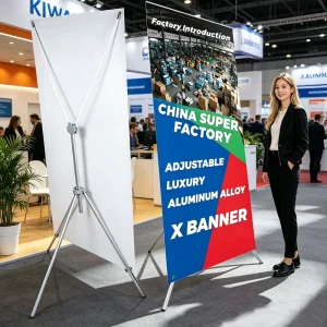 Custom Printed Portable PVC X Banner Roll-Up Display with Retractable Stand