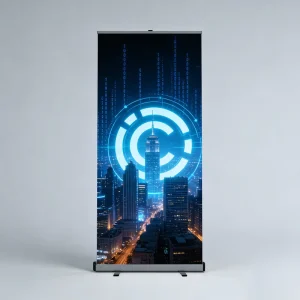 Custom Printed Roll-Up Banner Stand 80 x 200 cm Aluminum Frame