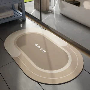 Custom Printed Rubber Bath Mat Water Absorbent Anti-Slip Quick-Dry Soft Diatomite