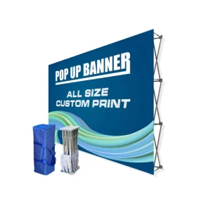 Custom Printed Tension Fabric Backdrop Folding Pop-Up Banner Display Stand for Trade Shows