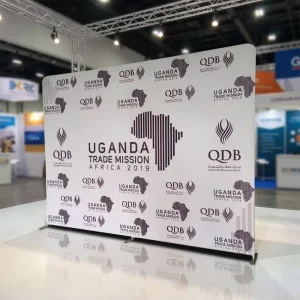 Custom Printed Tension Fabric Backdrop Portable Pop-Up Banner for Trade Show Advertising Foldable Exhibition Banner