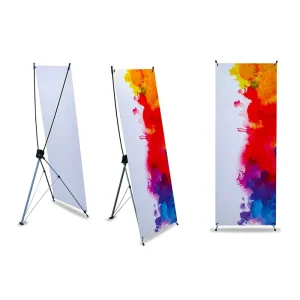 Custom Printing Aluminum Single Sided Adjustable Tripod X Banner Display Stand Weatherproof Retractable Design Stand Alone