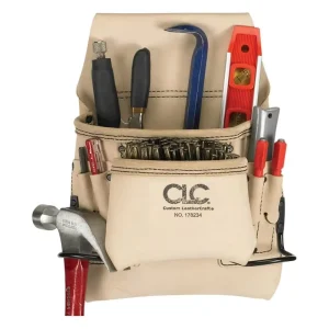 Custom Professional Nail Tool Bag 8PKT CRPTR LTHR 178234 Wear Resistance Puncture Resistance Zipper