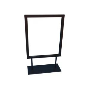 Custom Retail Store Iron Black Swing Panel Floor Sign Holder Metal Poster Banner Stand Display Rack