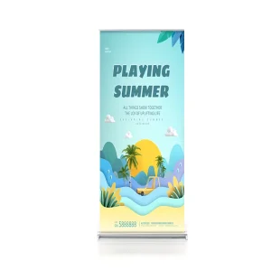 Custom Retractable Aluminum Roll-Up Banner Display for Advertising and Exhibitions
