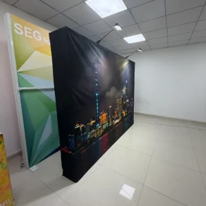 Custom Retractable Banner Backdrop Aluminum Double-Sided Pull-Net Light Box Trade Show Display
