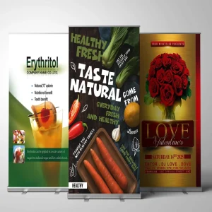 Custom Retractable Pop-Up Banner Stand with Portable Roll-Up Aluminum Frame