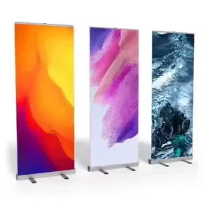 Custom Retractable Rollup Banner Stand Advertising Equipment Metal Retractable Kakemono Display Rack
