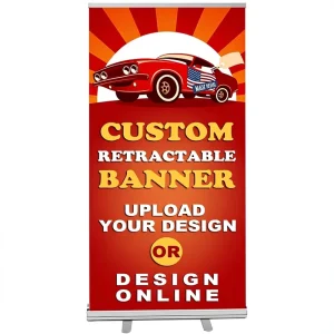 Custom Retractable Silver Aluminum Floor-Standing Roll-Up Banner, Full-Color Display