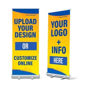Custom Roll-Up Banner Retractable Stand with Padded Canvas Bag for Trade Shows