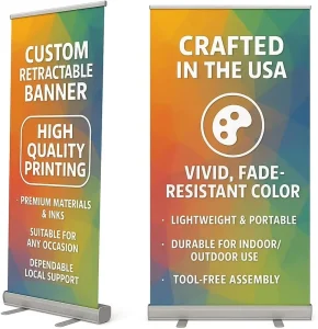 Custom Roll Vinyl Banner High Quality HD Print Aluminum Alloy Frame Portable Retractable for Shop Opening Event Brand Display