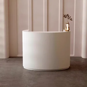 Custom Round Curved Reception Desk for Nail and Hair Salon