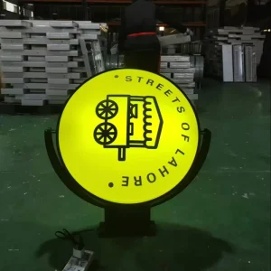 Custom Round LED Advertising Light Box Signage for Outdoor Shops