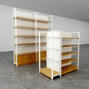Custom Single-Sided Lightweight Steel and Wood Display Stands for Convenience Stores
