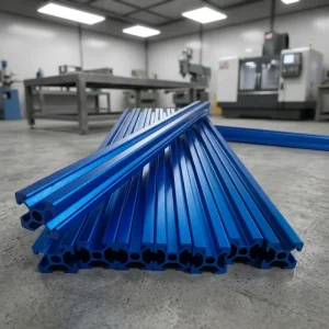 Custom Size 6063 Alloy T5 Blue Anodized Aluminum Extrusion 40x40mm T slot Industrial Aluminum Profile For DIY Workbench Frame