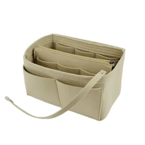 Custom Size Felt Bag Inset Organizer Zipper Closure Makeup Storage Pouch for Daily Travel Use