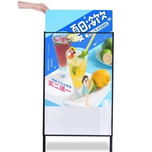 Custom Size Floor Standing Advertising Light Box Poster Display Restaurant Menu Board Light Boxes Single Side With Glass Panel