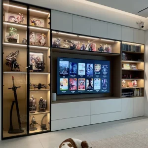 Custom-Size Glass Showcase Display Cabinet for Mobile Shops and Living Rooms