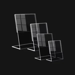 Custom Size L-shaped Acrylic Sign Stand, Slanted A4 A5 A6 Price List and Menu Rack