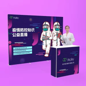Custom Size Portable Waterproof Aluminum Frame Tension Fabric Display Stand with Tool-Free Assembly