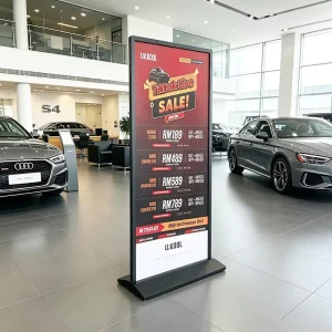 Custom-Size Retail Poster Frame Vertical Floor Display Stand with KT Foam Board for Indoor/Outdoor Use