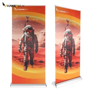 Custom-Size Roll-Up Banner Stand 85 x 200 cm Aluminum Frame