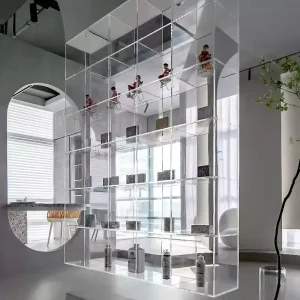 Custom-Size Transparent Acrylic Display Stand and Lattice Display Cabinet