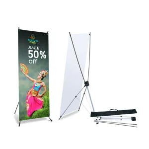 Custom Size X Banner Outdoor Banner Full Color CMYK Digital Printing X Stand Display Banner