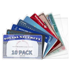Custom Sizer ID Card Holders Medicare Clear PVC Card Holder Protector Sleeves